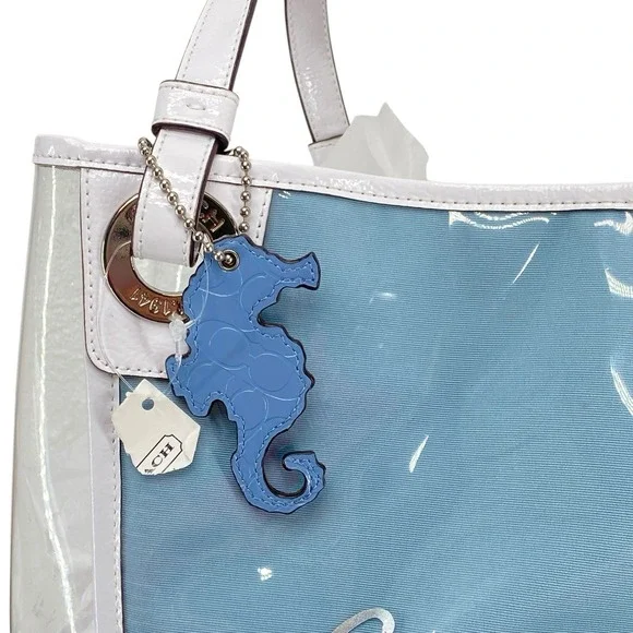 Coach XL Beach North/South Tote Bag 16594 Crab Seahorse‎ w/ Matching Pouch - Picture 2 of 16